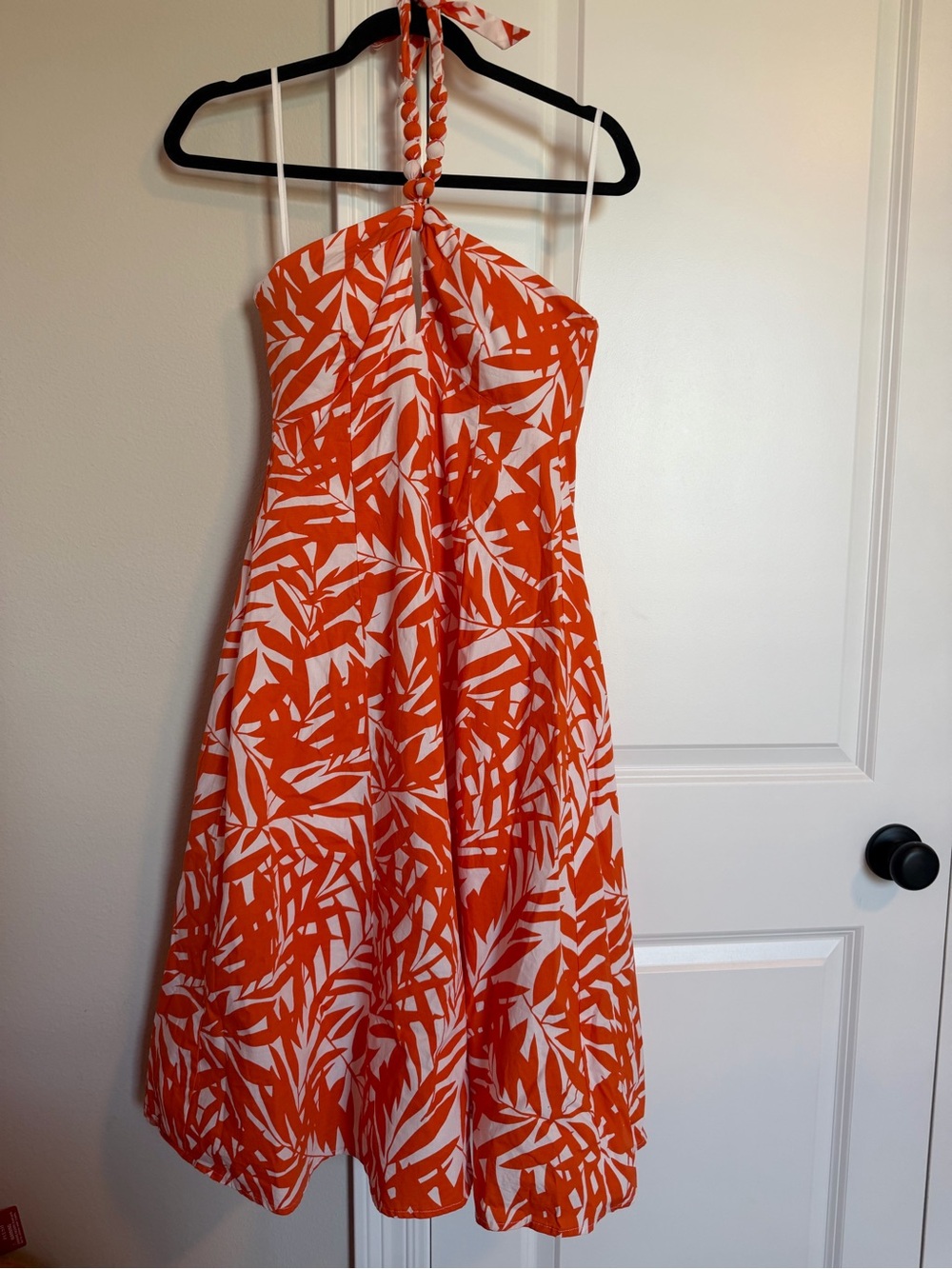 RB Collection NY Orange Tropical Floral Halter Dress Size 6
